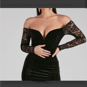 Larsa Black Velvet formal dress